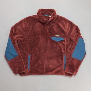 L.L.Bean Rust Fleece Pullover XL Snap Neck Outdoor Jacket